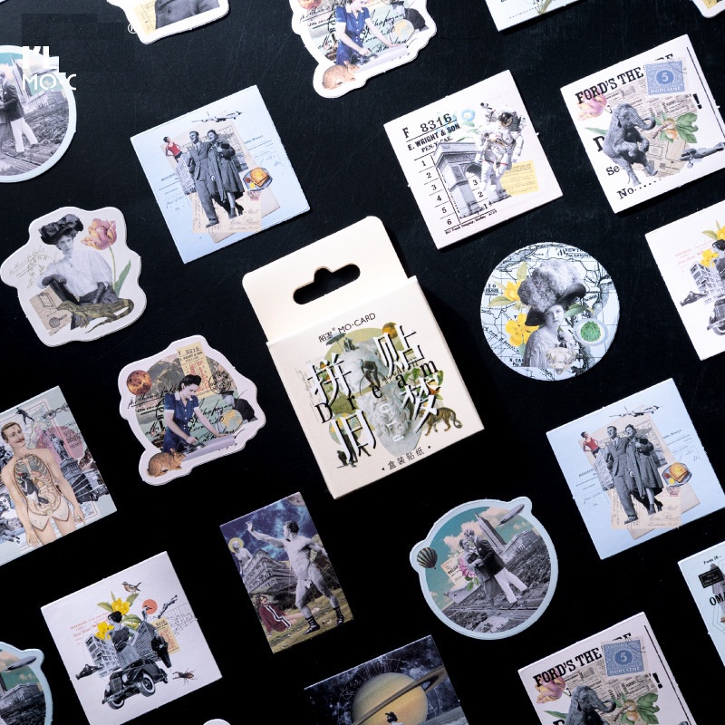 Hộp 46 chiếc sticker THẦN THOẠI TRẮNG RETRO AESTHETIC CÁ TÍNH dùng ...