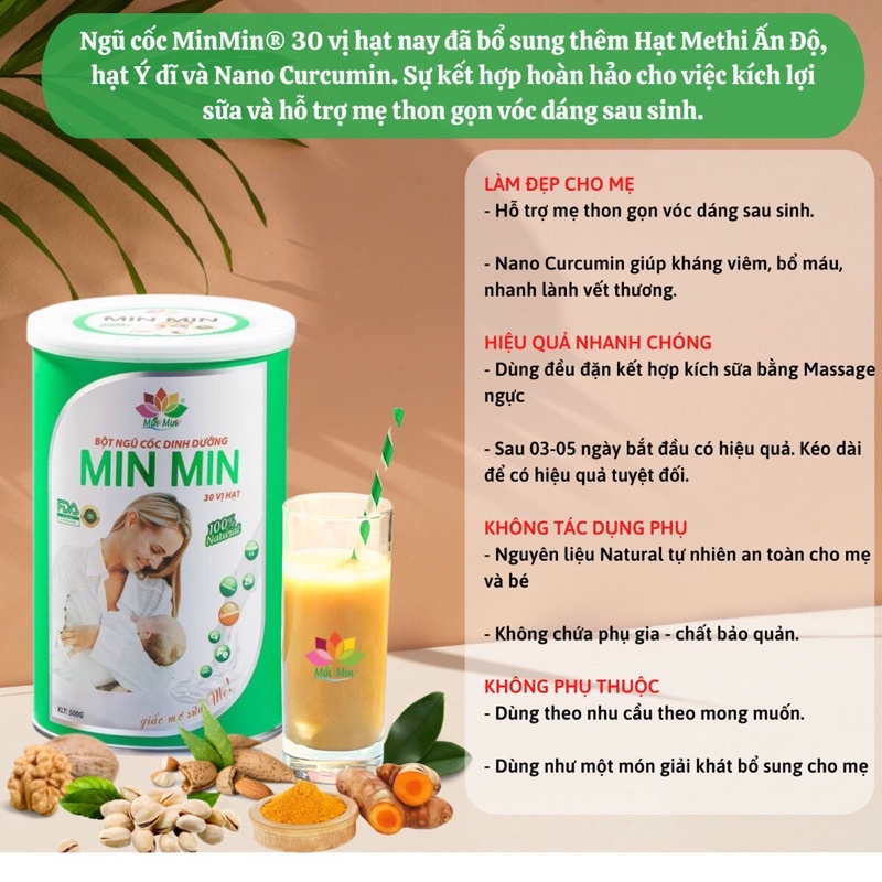 Ảnh Combo 2 Hộp Ngũ Cốc Min Min 35 Hạt Và 38 Hạt Giúp Lợi Sữa Và Bổ Sung Dinh Dưỡng Cho Mẹ Bầu và Sau Sinh 2