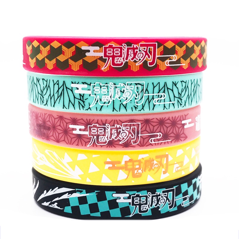 Vòng Đeo Tay Silicone Họa Tiết Demon Slayer Kimetsu No Yaiba 5 Phong ...
