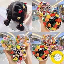Dây buộc tóc, dây cột tóc thời trang đính hoa dễ thương cho nữ, chun buộc tóc cho bé gái