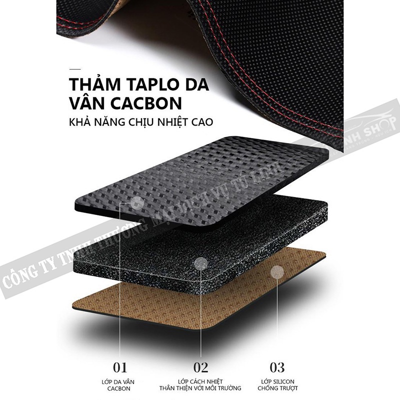Thảm taplo xe Kia Sonet 2022, 2023, 2024, 2025 Da Carbon chống nóng, có chống chơn trượt