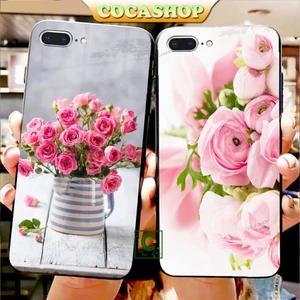 Ốp iPhone Mặt Kính Nano Dẻo - Hoa Hồng Nhẹ Nhàng Dịu Dàng