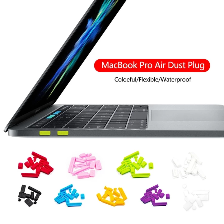 Nút Bịt Chống Bụi Nhiều Màu Sắc Cho MacBook Air Pro 13 15 16 inch 2020 2019 2018 M1 A2337 A2338 A2179 A2251 A2289 A2141 A2159 A1707 A1706