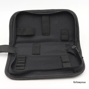 Túi vải canvas cotton đựng dụng cụ sửa chữa đồng hồ màu đen có dây kéo đa năng