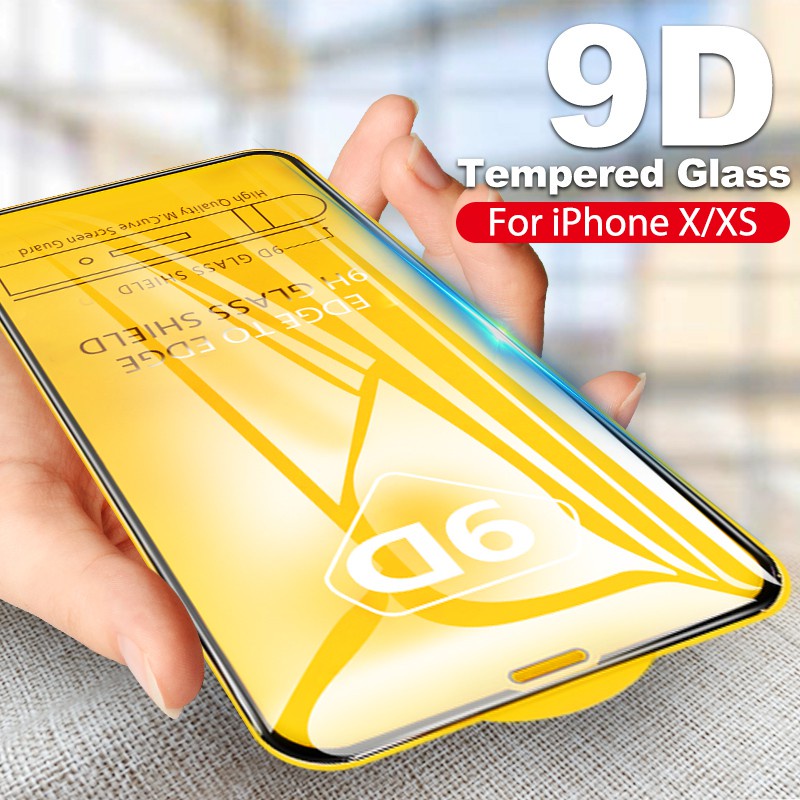 Tấm bảo vệ màn hình kính cường lực HD 9D cho iPhone 11 12 13 14 15 pro max x xr 7 8 14 15 plus