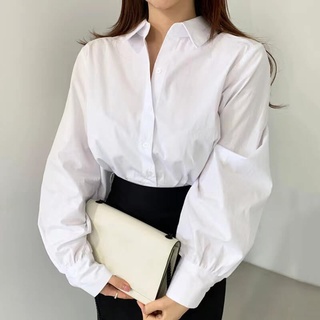 Áo Kiểu Tay Dài Dáng Rộng Xếp Ly Thời Trang Hàn Quốc Cho Nữ
