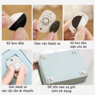 Set 4 Bánh Xe Mini Di Chuyển Đồ Đang Năng, Xoay 360 Độ Dễ Dàng Chịu Lực Siêu Bền 88257