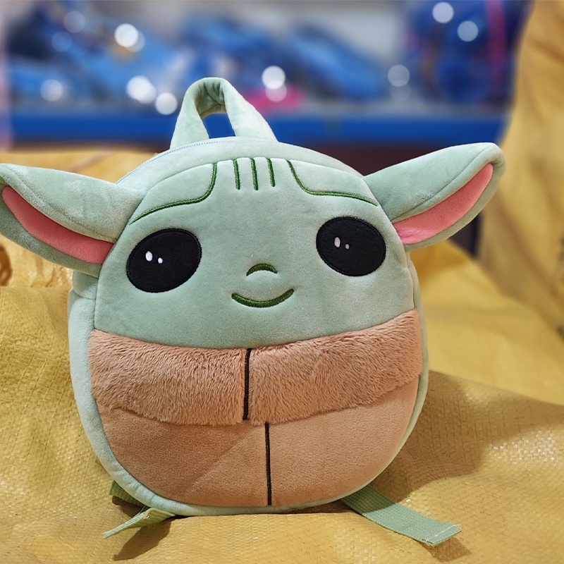 8.6in Disney Baby Yoda Plush Backpack Star Wars Anime Figures Doll School Bag Cute Backpack Toys Gift For Children