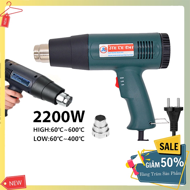 Máy khò nhiệt, máy khò hơi nóng DORON 2200W gia nhiệt kép nóng nhanh, khí thổi mạnh