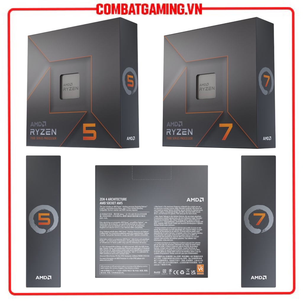 Bộ Vi Xử Lý Amd Ryzen 5 7600x And Ryzen 7 7700x And Ryzen 9 7900x Combo X670 B650m Hàng Chính Hãng 4811