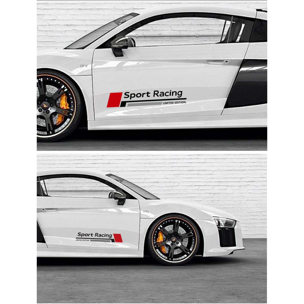 Bộ 02 tem decal dán sườn xe SPORT RACING | Shopee Việt Nam