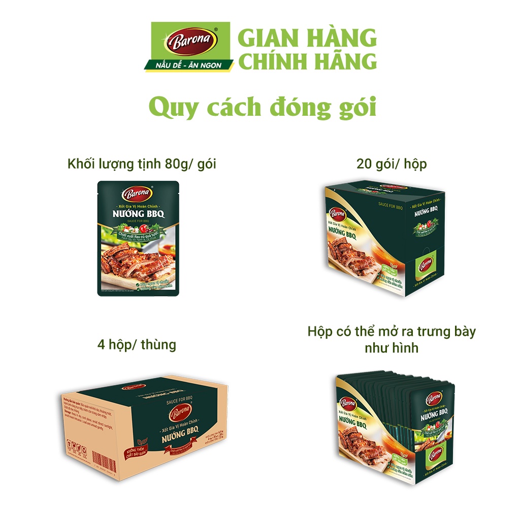 Ảnh Gia Vị Nướng BBQ Barona 80g ướp ngon chuẩn vị không cần nêm nếm 4