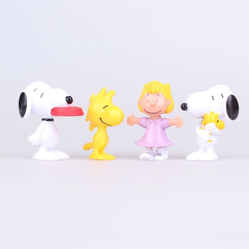 12 Bộ Phim PEANUTS Snoopy Hình Bánh Topper Chơi Charlie Lucy Franklin Đồ Chơi