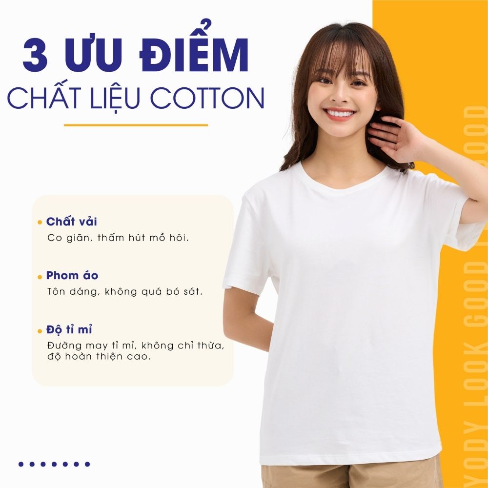Áo Phông Nữ Yody Cổ Tròn Chất Liệu Cotton Mềm Mại Thấm Hút Mồ Hôi Nts4 |  Shopee Việt Nam