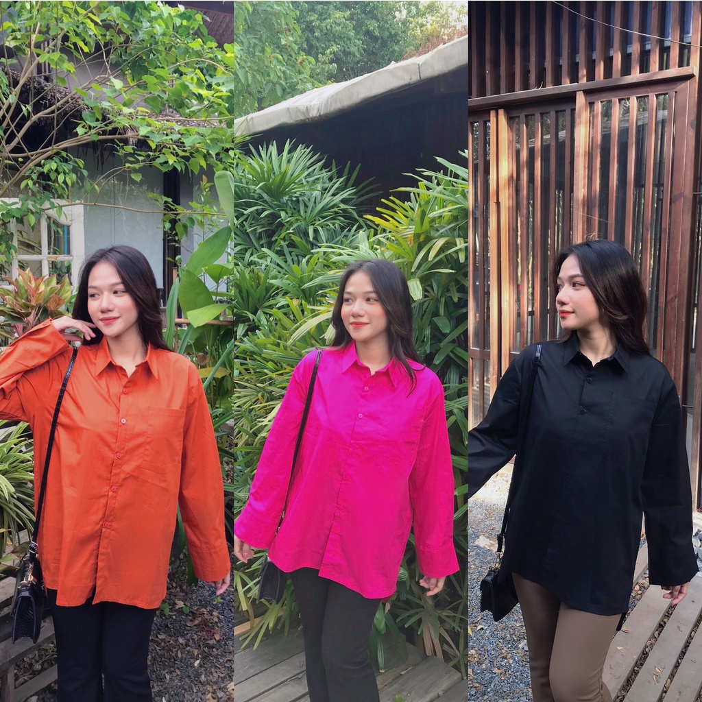 ÁO SOMI FORM DÀI RỘNG DỄ PHỐI ĐỒ 2 MÀU - BOY FRIEND SHIRT
