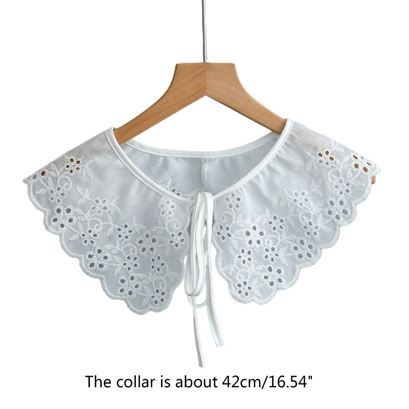 Fl Nữ Ngọt Ngào Bé Gái Đa Năng Chống Nắng Cổ Giả Khăn Choàng Rỗng Thêu Hoa Nhỏ Khăn Sòe Tri