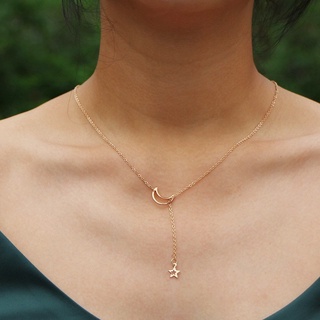 Dây chuyền nữ mặt đính đá, dây chuyền đá mặt trăng ngôi sao đính ngọc Hàn Quốc thời trang