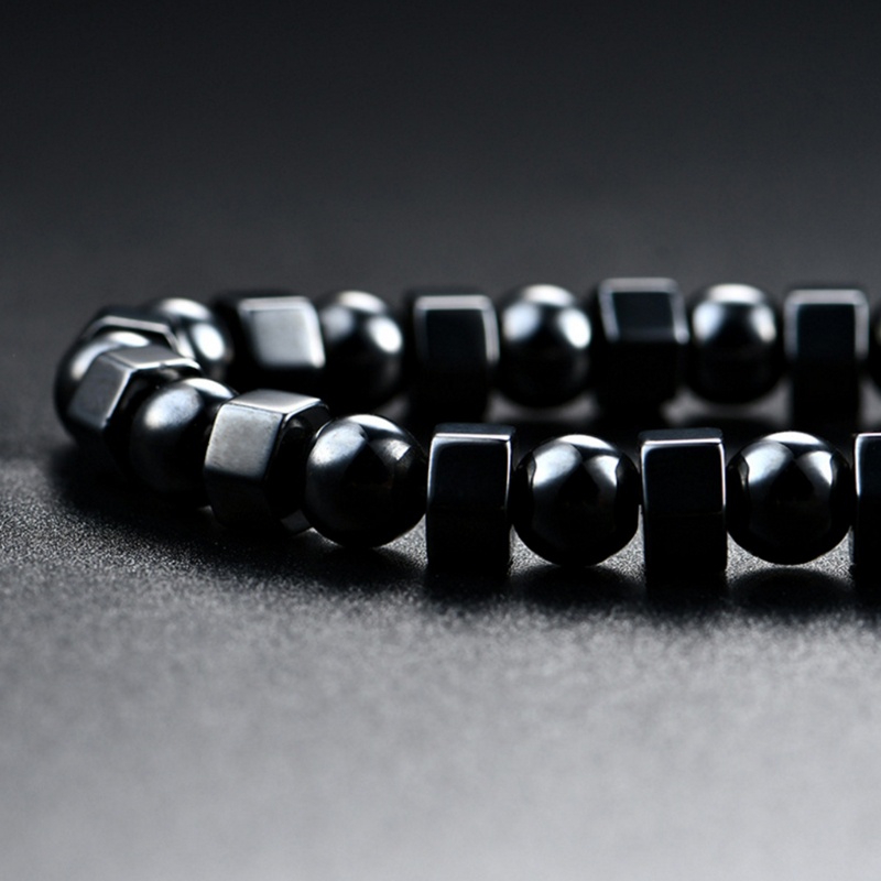 Vòng cổ chuỗi hạt từ tính hematite unisex dùng cho chữa lành