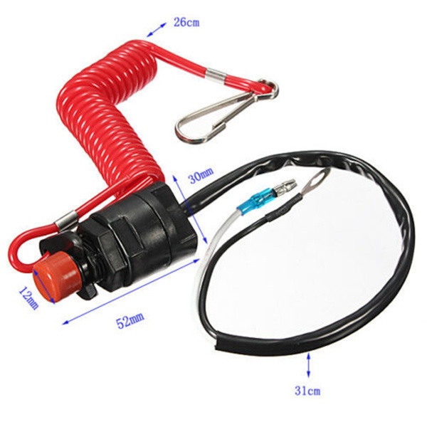 Thuyền Động Cơ Khẩn Cấp Kill Stop Switch Cho Yamaha / Tohatsu Outboard Stop Kill Switch Cắt Công Tắc Với Dây Buộc An Toàn