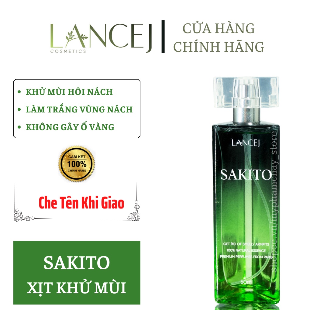 Xịt Khử Mùi Hôi Nách SAKITO Lancej Giúp Khử Mùi,Kháng Khuẩn,Khô Thoáng,Sáng Mịn Vùng Da Nách Hương Nước Hoa Cao Cấp 50ml