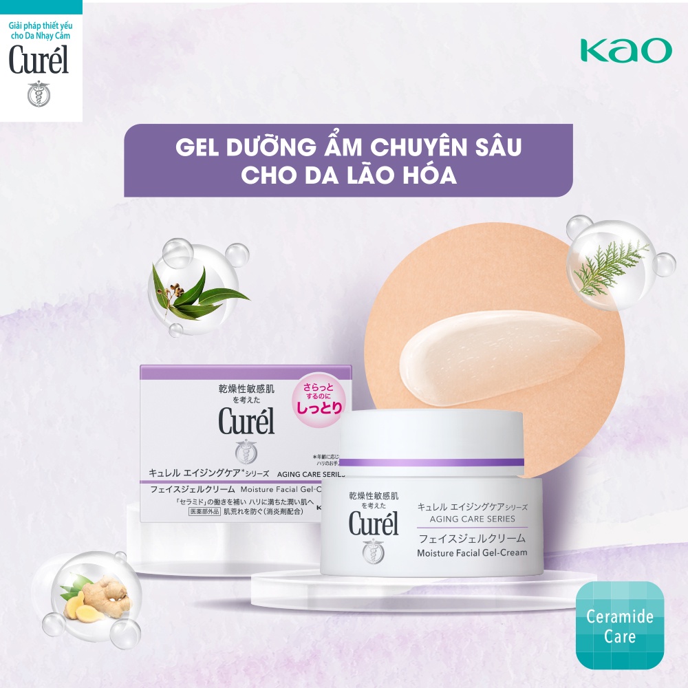 Ảnh Ngăn Lão Hóa - Curél Gel dưỡng ẩm chuyên sâu cho da lão hóa aging care series moisture facial gel-cream 40g 4