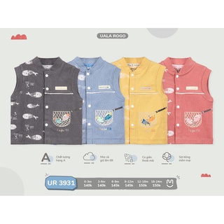 Aó gile nỉ cài thẳng Ualarogo UR3931 size 0-3m, 3-6m