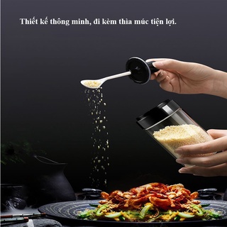 Lọ Đựng Gia Vị, Hũ Gia Vị Thủy Tinh Kèm Muỗng Dung Tích 250ML Mẫu Mới 2022 - #hudunggiavi