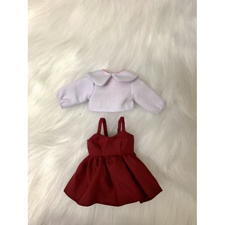 Set áo sơ mi váy dây size blythe, ob24,xinyi