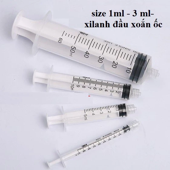 10 Bơm Luer-Lock- kim tiêm xilanh xoắn vô trùng tiết kiệm tinh chất tiêm prp lắp đầu kim meso 34G MPV 1ml 3ML 5ml 10ml