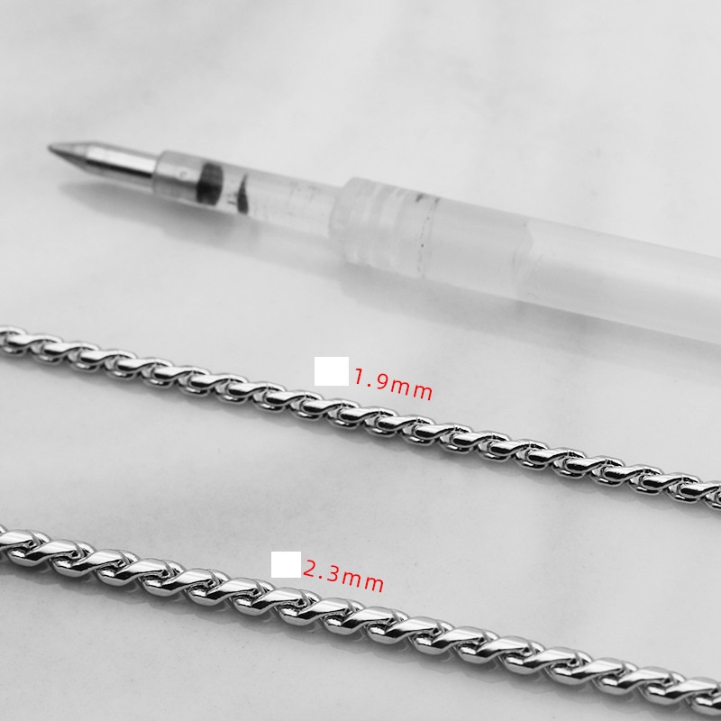 Dây chuyền nam unisex titan trơn kiểu xích xoắn bắt sáng không gỉ nhiều size C44