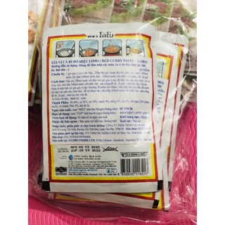 Gia vị cà ri Thái Đỏ gói 50gr hiệu Lobo Thái. Red Curry Paste --> Gói Cari Đỏ 50g
