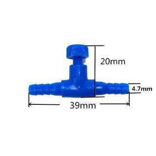 20 Miếng Nhựa Bể Cá 2 Chiều Van Điều Khiển Máy Bơm Không Khí Cho Ống Khí 4mmBlue / Đen