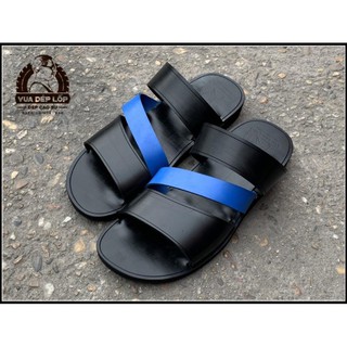 Dép 3 quai chéo màu xanh lam đế cao 2,5cm