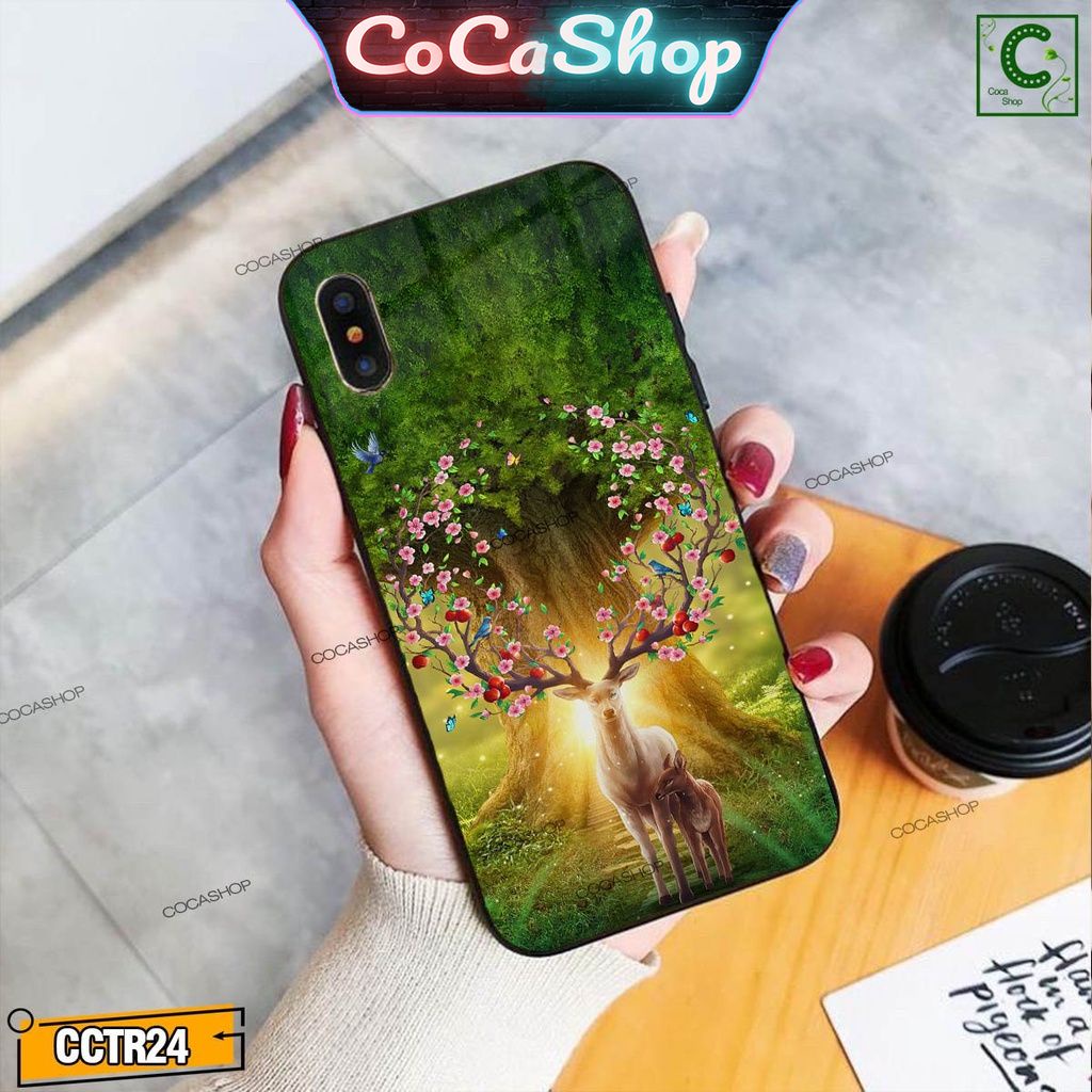 Ốp iphone Mẹ con hươu lộc lá sung túc - 6/6plus/6s/6splus/7/7plus/8/8plus/x/xr/xs/11/12/13/pro/max/plus/promax