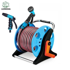 Vòi tưới cây, vòi rửa xe LIONKING ống kết cấu 3 lớp, vòi phun bằng nhựa, khung ru lô KR503 có thể cuộn AMIZIN