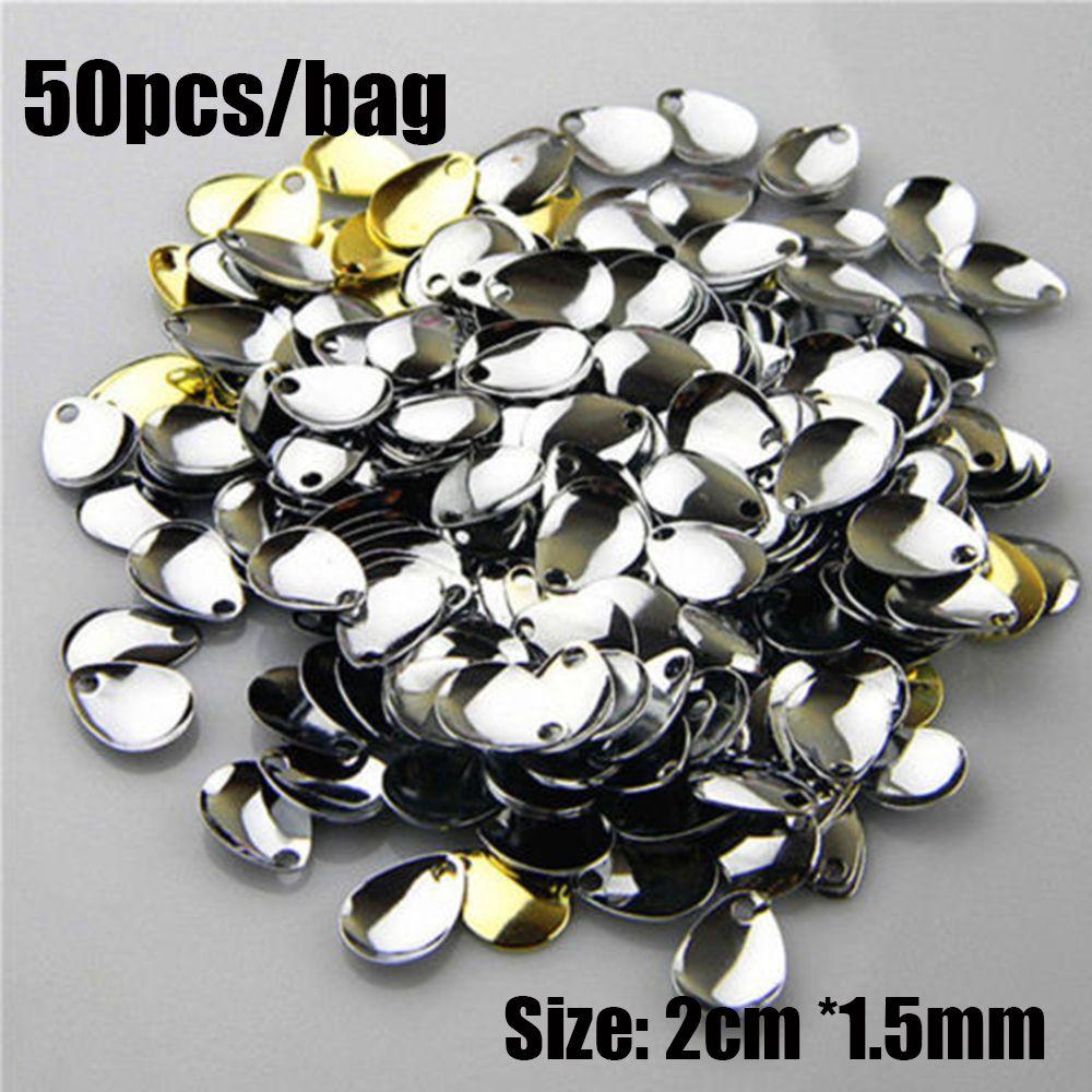 HYCEO 50 Chiếc Thu Hút Câu Cá Spinner Giải Quyết Mịn Niken Sequin VIB Mồi