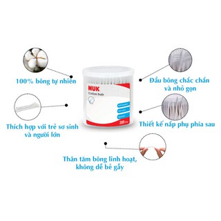 Tăm bông cotton NUK Slim 200pc