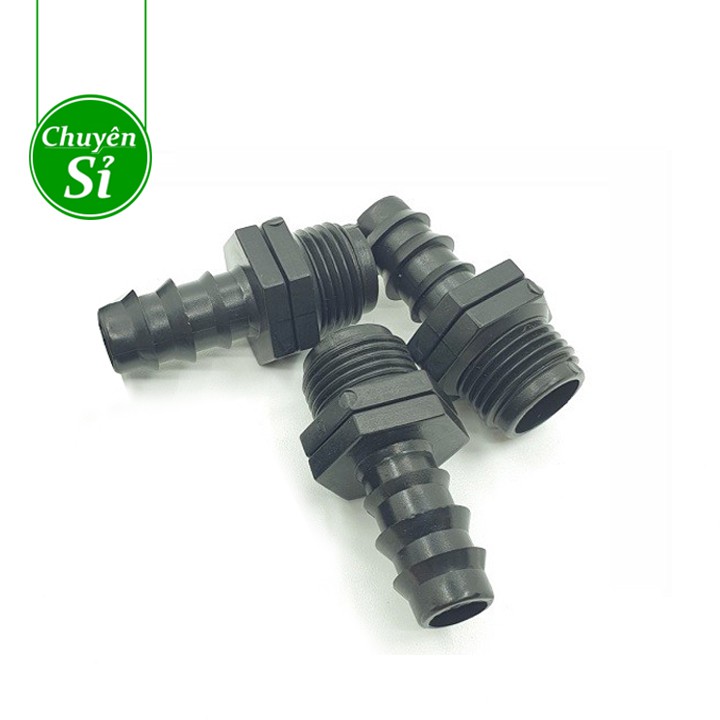 Đầu nối ren ngoài 21mm ra ống 16mm, 20mm - Khởi thủy ống LDPE, PVC ...