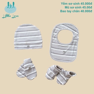Sét mũ, bao tay bao chân, yếm Bamboo, Little Love cho bé | Minizon Kids
