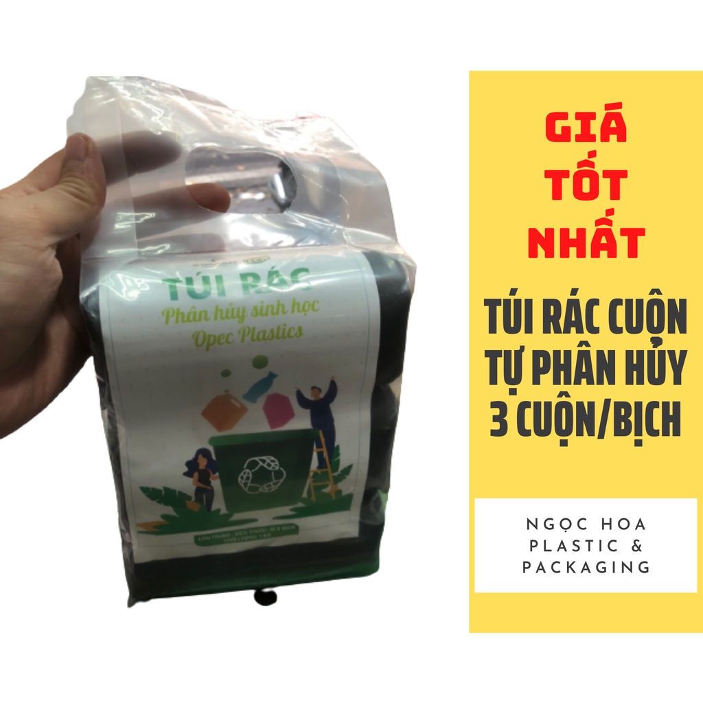 Túi rác phân hủy sinh học Opec Plastic, gói 3 cuộn / bịch | Shopee Việt Nam