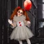 Bộ váy chú hề lưới bắt mắt cho trang phục Halloween cho trẻ em