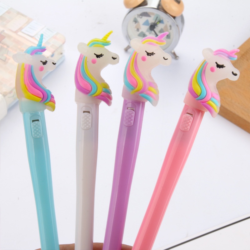 Bút gel xanh đen mẫu unicorn dễ thương cute