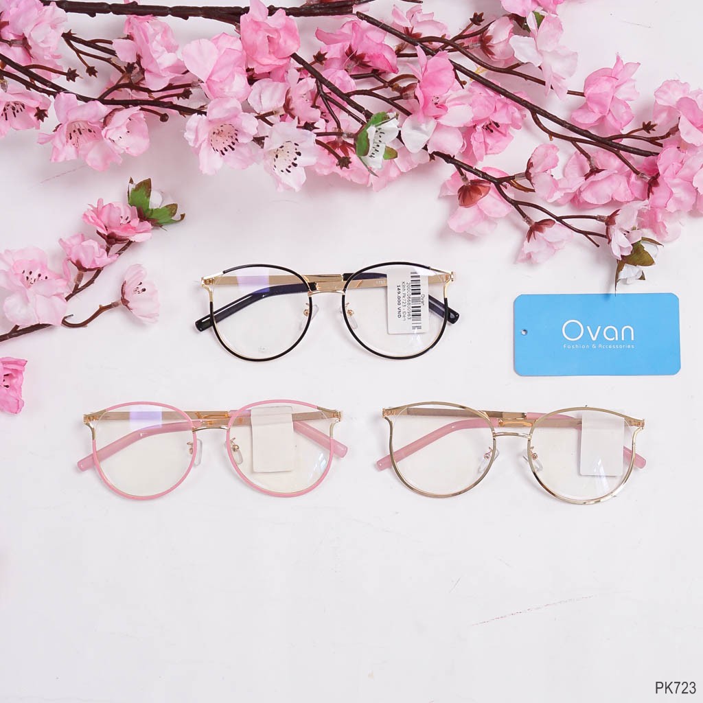 Mắt kính Nữ thời trang tròng trong suốt viền màu Ovan.vn PK723 | Shopee ...