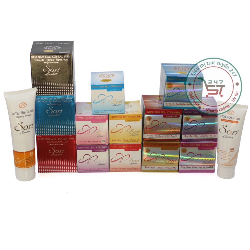Kem Mụn Nám mờ Thâm Trắng da Tái tạo da Se khít lỗ chân lông nhau thai cừu Collagen SON (Tím)