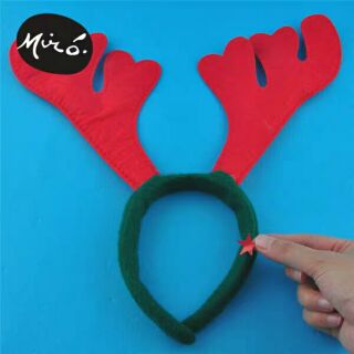 Bờm noel sừng tuần lộc đỏ dài cho bé