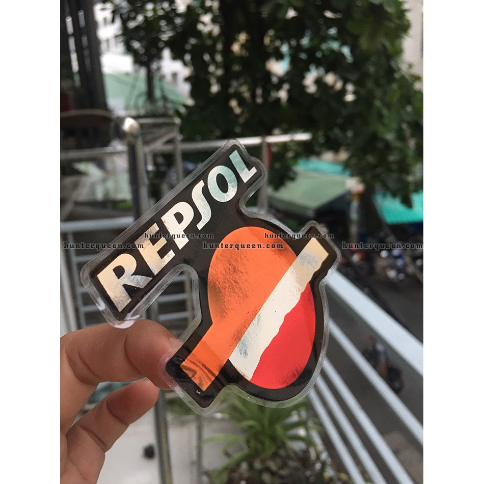 RepSol [7.4x6.7cm] chất liệu CROM. Decal cao cấp chống nước. Hình dán logo trang trí, in theo yêu cầu