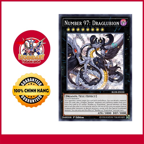 Yu-Gi-Oh! - Numero 97: Draglubion - BLHR-EN030 - Raro Segreto - 1a Edizione - Battaglie Della Leggenda: La Vendetta Dell'eroe