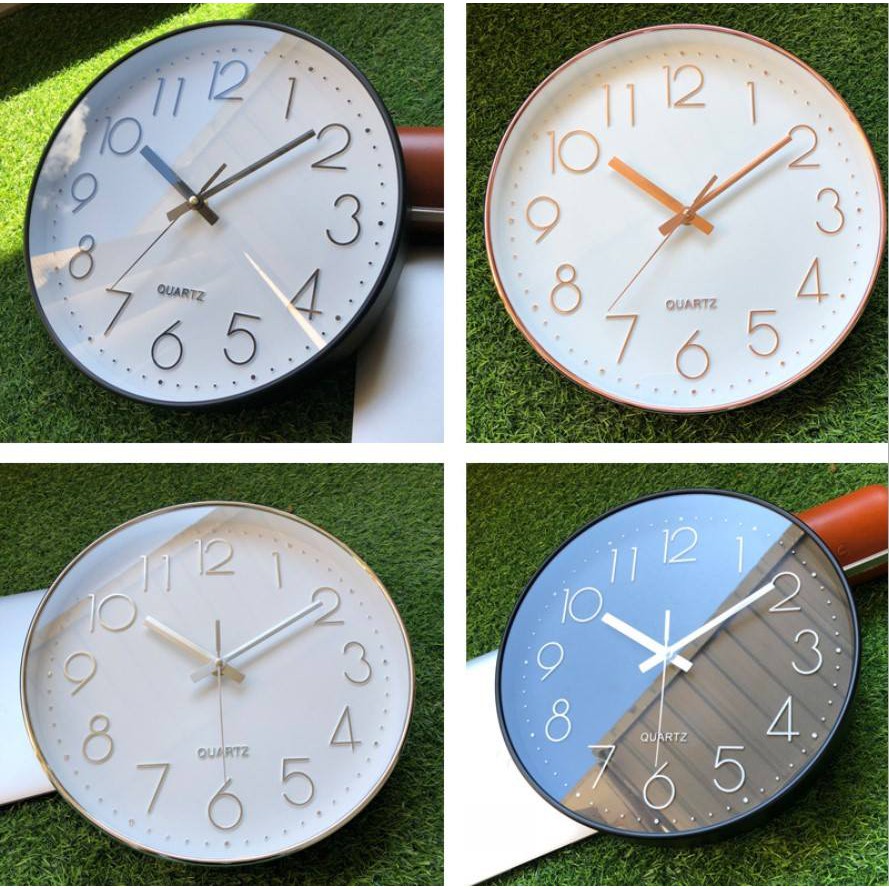 [ Hàng Chính Hãng ] Đồng hồ treo tường kim trôi mạ vàng QUARTZ kích thước 30cm – 35cm