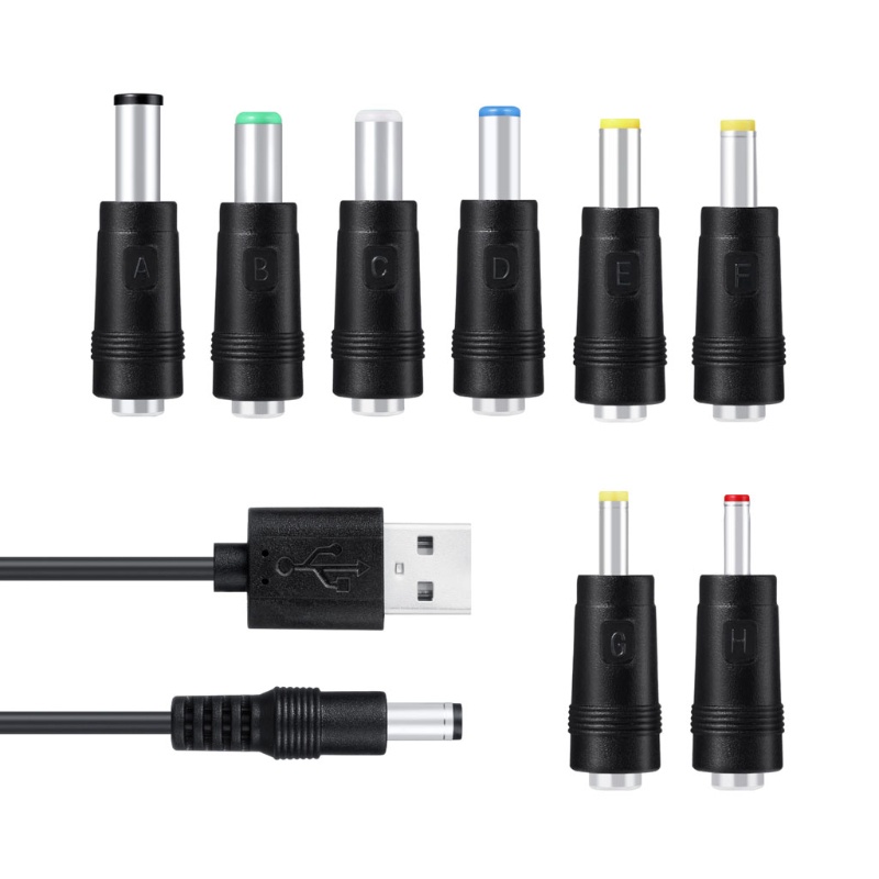 Cinna 8 trong 1 5V USB sang DC 5 5x2 1mm Cắm Dây Sạc Cho Quạt Loa Router LED