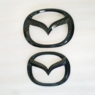 2013-2019 Mazda CX5 logo lưới tản nhiệt phía trước logo cốp xe logo ánh sáng màu đen sợi carbon logo xe Huy hiệu